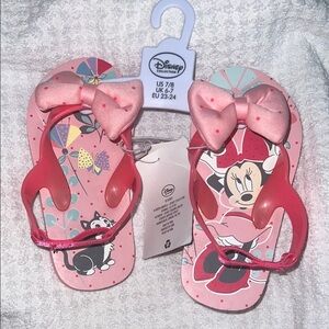 Disney Toddler Pink Minnie Mouse Flip Flops - Size 7/8